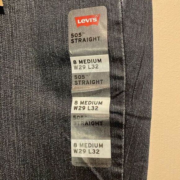 Levi’s- NWT 505 Straight Mid-Ride Dark Wash Minimalist Jeans- Size 8- W29 L32 - Picture 9 of 11